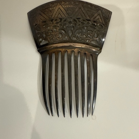 Antique Bronze silver plated Decorative Comb - Picture 4 of 6